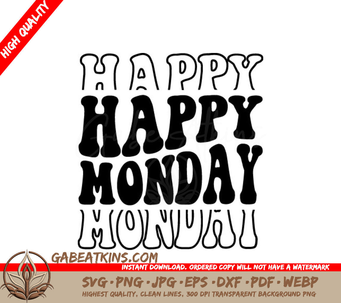 Retro Cyber Monday Happy Monday SVG Design SVG