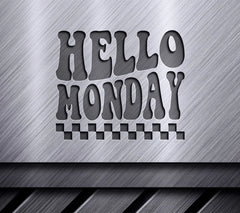 Retro Checkered Hello Monday SVG Design SVG