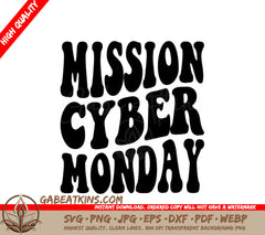 Retro Cyber Monday Mission Design SVG -  SVG