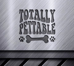 Retro Dog Bone & Paw Print Totally Pettable SVG Design SVG