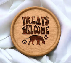 Retro Dog Treats Welcome SVG -  Sign with Paw Prints SVG