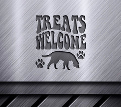 Retro Dog Treats Welcome SVG -  Sign with Paw Prints SVG