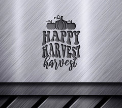  Happy Harvest Pumpkin Silhouette SVG - Retro Fall Design SVG