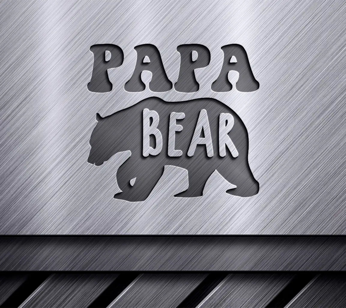 Retro Papa Bear Silhouette SVG for Fathers Day SVG