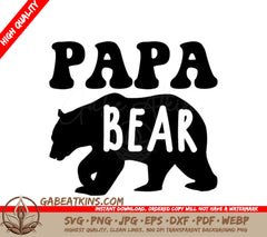 Retro Papa Bear Silhouette SVG for Fathers Day SVG