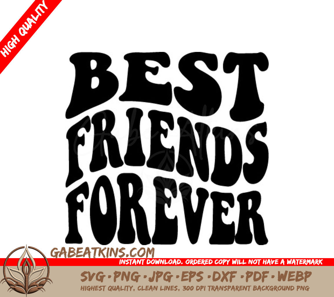 Best Friends Forever Retro SVG -  Image SVG