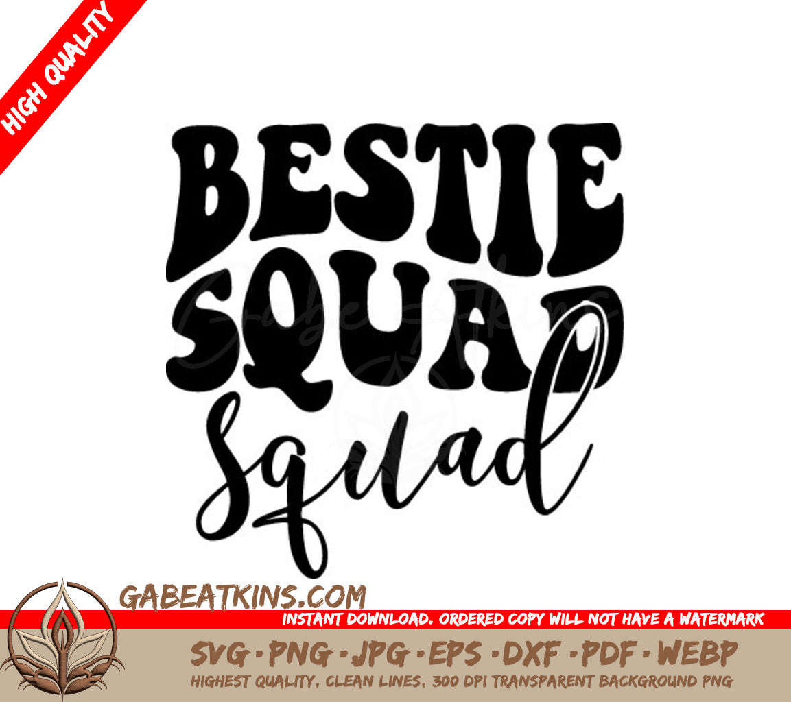 Retro Bestie Squad SVG Design -  Design SVG