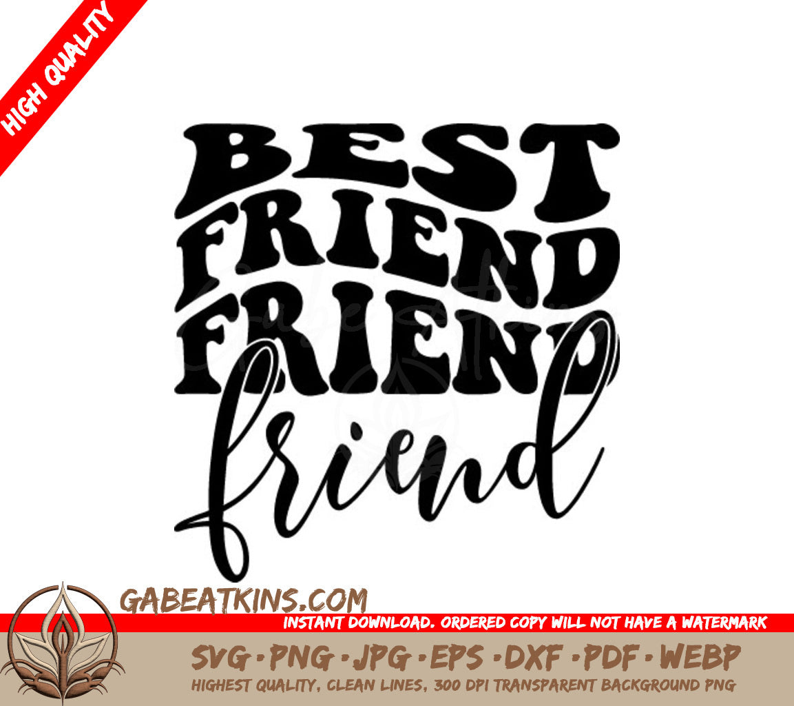 Best Friend SVG - Retro  Design SVG