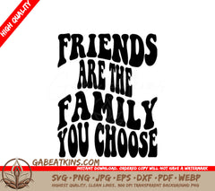 Retro Friends Are Family SVG -  Quote Poster SVG