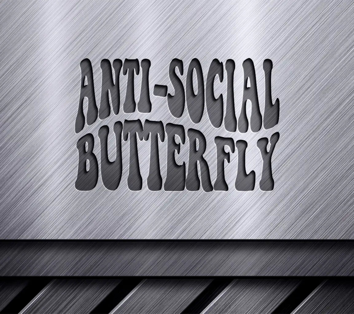 Retro  Anti-Social Butterfly SVG SVG