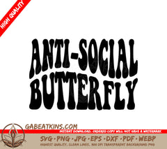 Retro  Anti-Social Butterfly SVG SVG