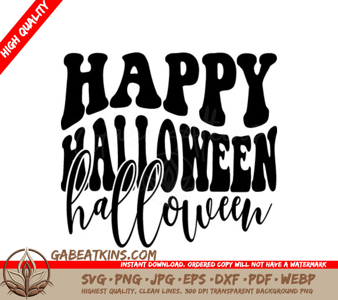 Retro  Happy Halloween Sign SVG SVG