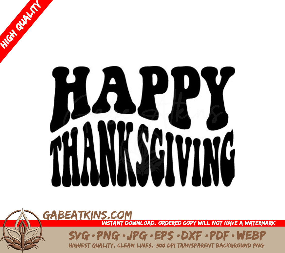 Retro  Happy Thanksgiving Silhouette SVG SVG