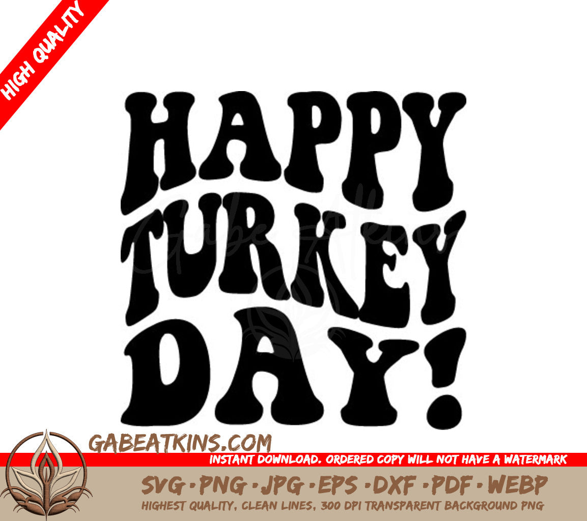 Retro Halloween Happy Turkey Day SVG Silhouette SVG