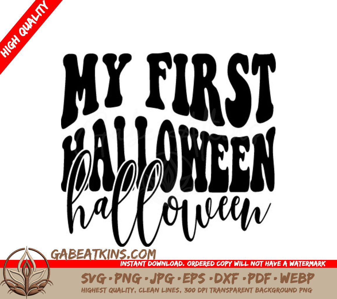 My First Halloween SVG - Retro  Sign SVG