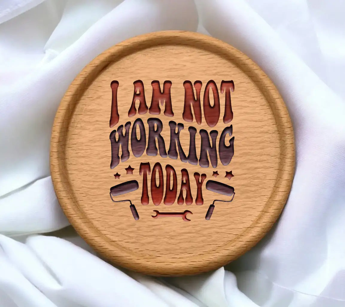 Retro I Am Not Working Today Red & Blue Sign SVG SVG