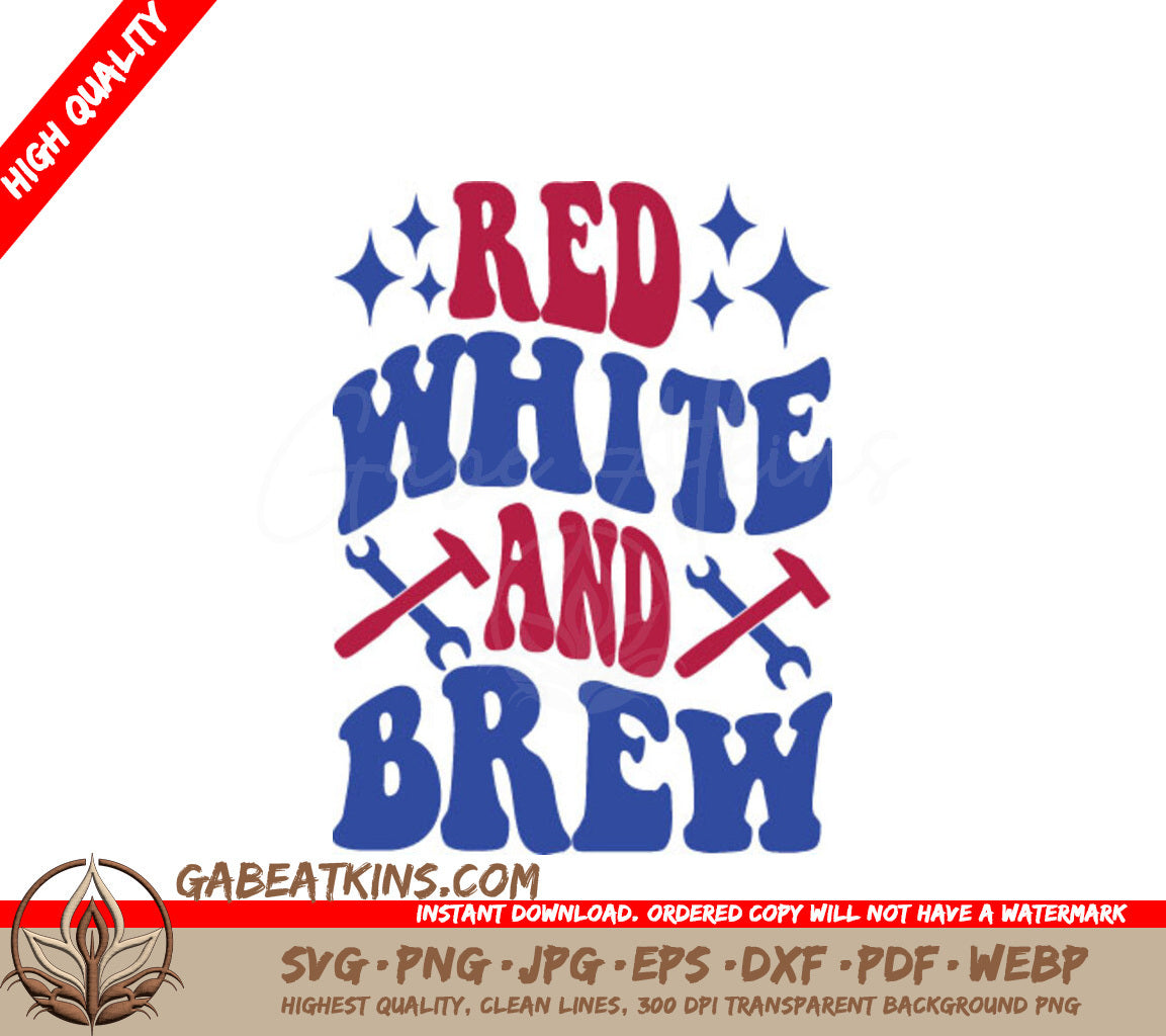 Retro Red, White & Brew Labor Day SVG Design SVG