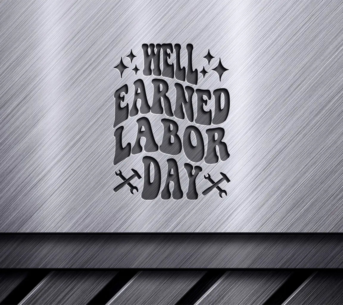 Retro Red & Blue Well Earned Labor Day SVG SVG