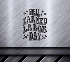 Retro Red & Blue Well Earned Labor Day SVG SVG