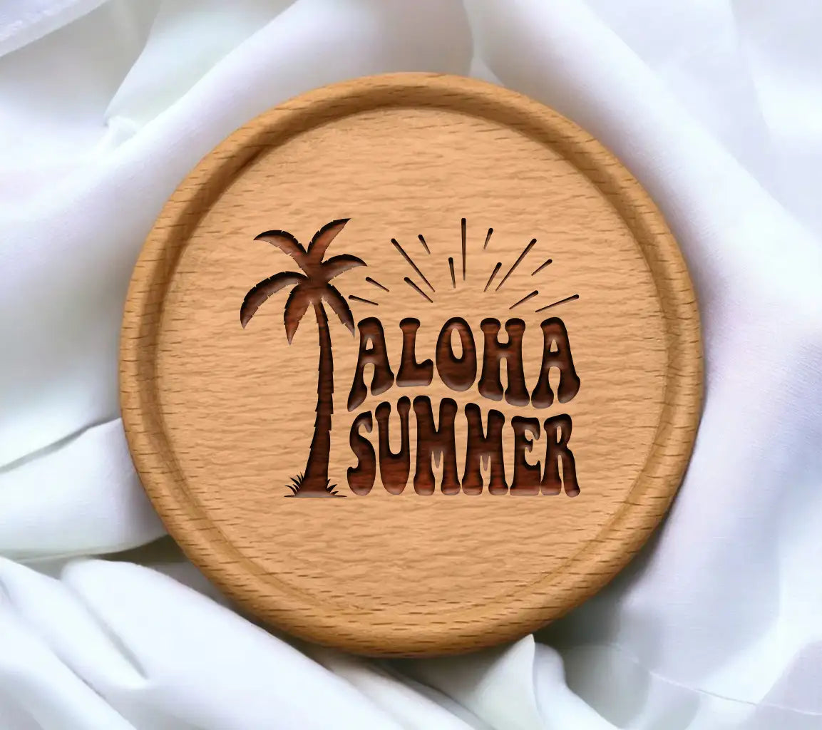 Aloha Summer Palm Tree  SVG - Retro Summer Design SVG