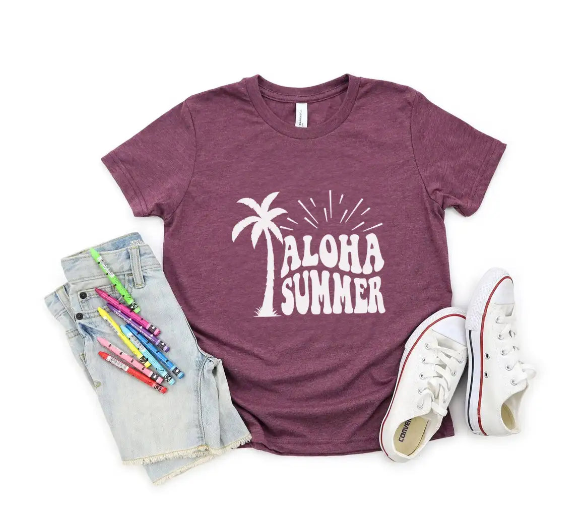 Aloha Summer Palm Tree  SVG - Retro Summer Design SVG