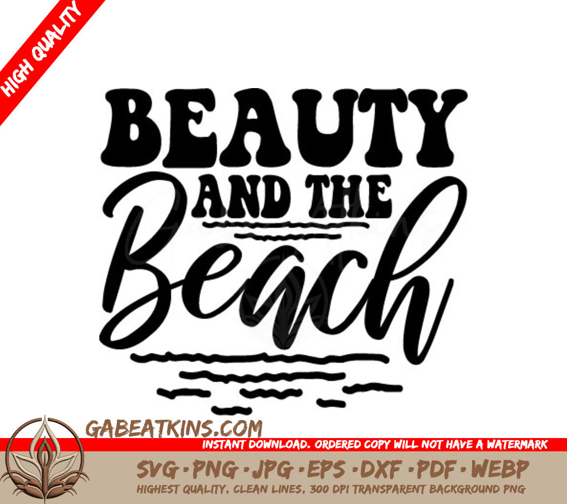  Beauty & The Beach Retro Summer SVG Design SVG