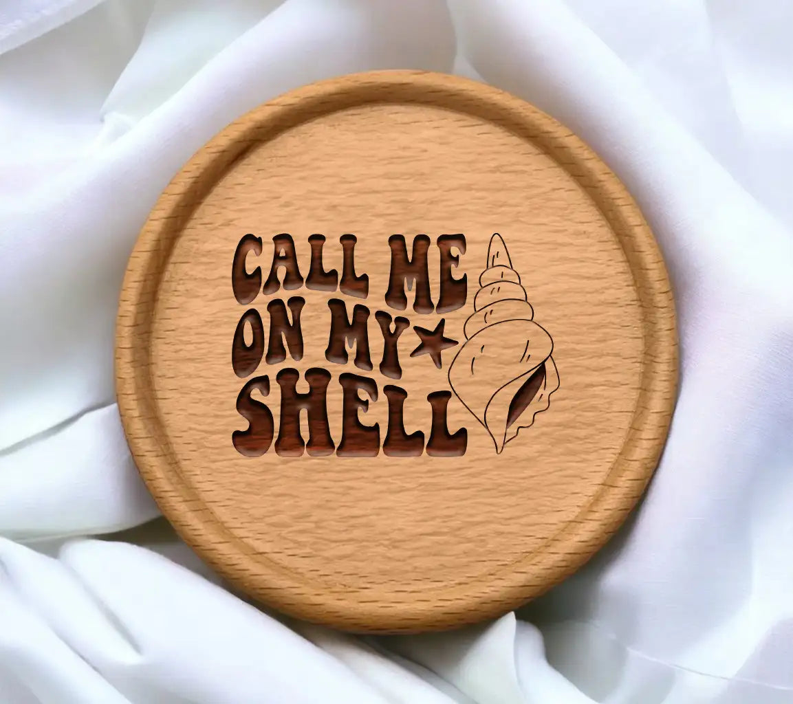 Retro Summer Call Me On My Shell SVG -  Sea Shell Drawing SVG