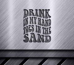 Retro Summer Drink In My Hand Toes In The Sand SVG SVG