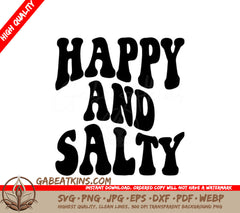 Retro Summer Happy & Salty SVG Design -  SVG