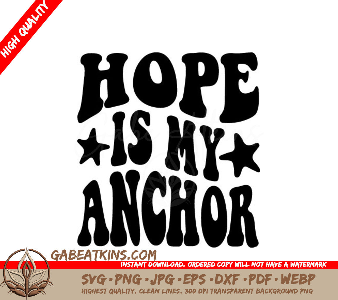 Hope Is My Anchor  Retro Summer SVG SVG