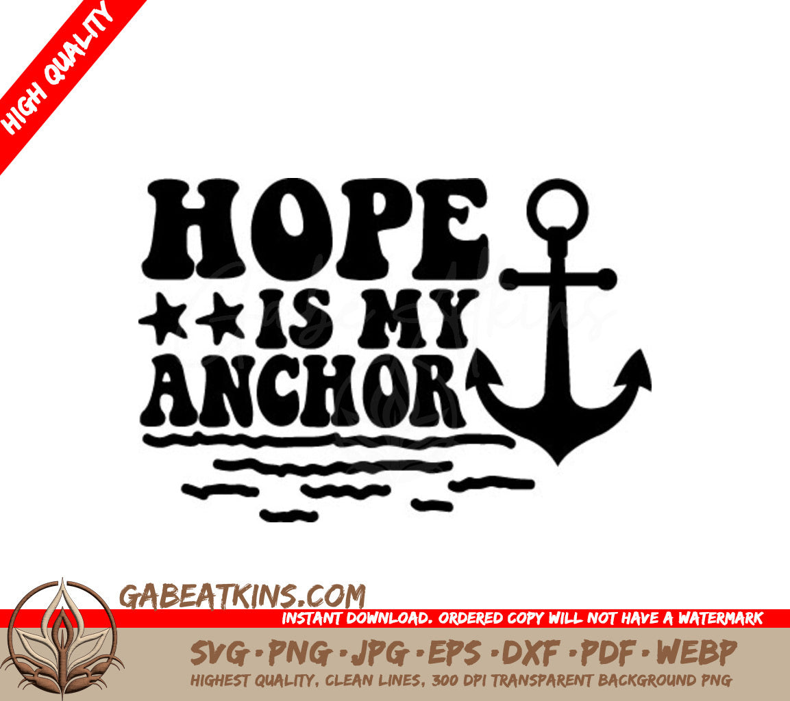 Retro Summer Anchor Hope SVG -  Design SVG