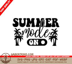 Retro Summer Mode On Palm Tree SVG Design SVG