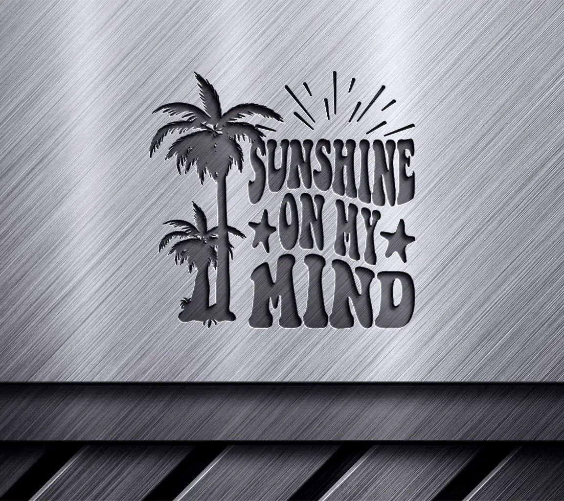 Retro Summer Palm Tree Silhouette SVG - Sunshine On My Mind SVG