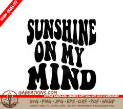 Retro Sunshine On My Mind SVG -  Sign SVG