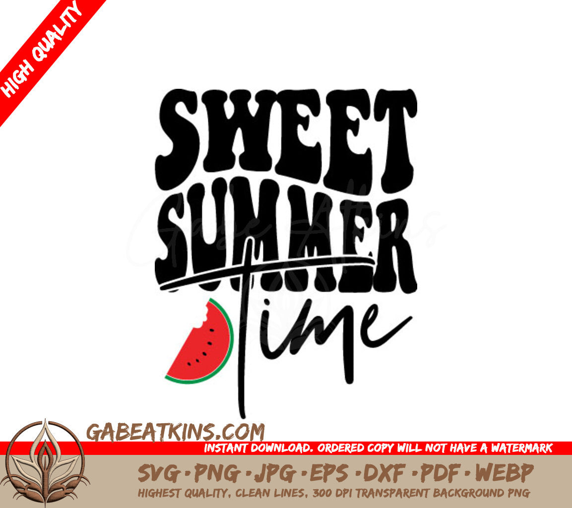 Retro Watermelon Summer Time SVG SVG