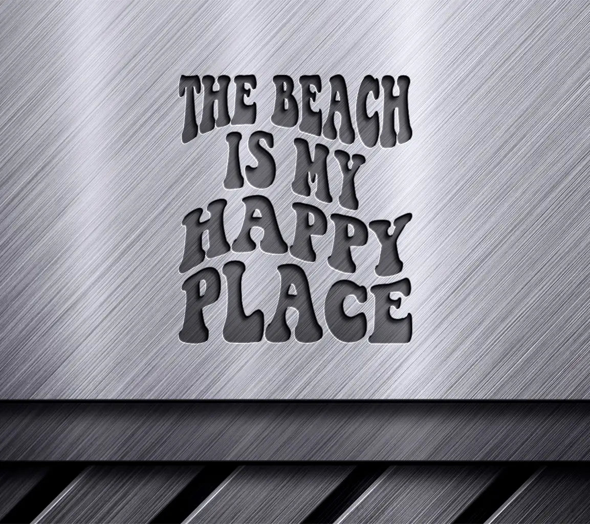  Beach Quote SVG - The Beach Is My Happy Place - Retro Summer Design SVG