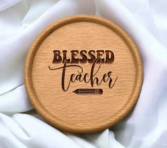  Blessed Teacher Design with Pencil - Retro SVG SVG