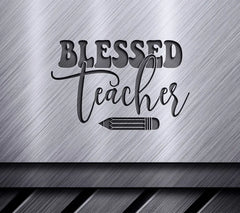  Blessed Teacher Design with Pencil - Retro SVG SVG