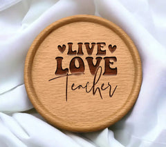 Retro Live Love Teacher  SVG Design SVG