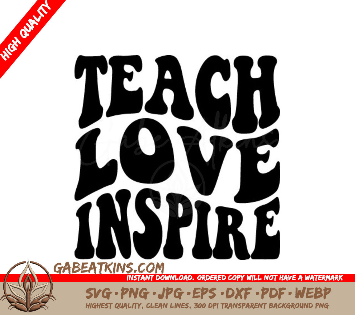 Retro Teacher Teach Love Inspire  SVG SVG