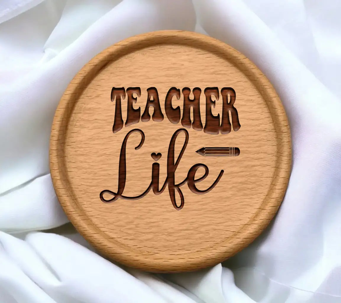 Retro Teacher Life SVG -  Pencil Design SVG