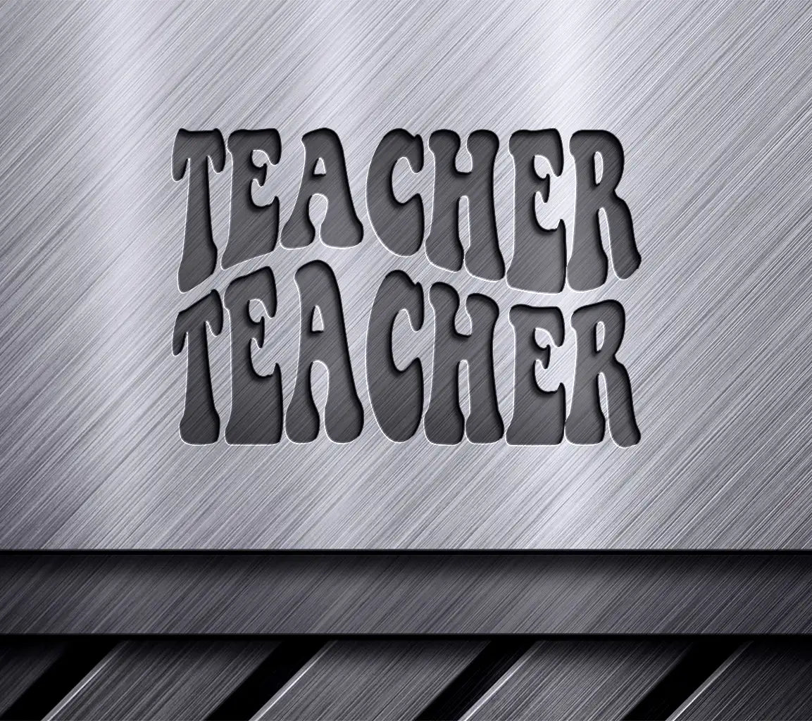 Retro Teacher SVG -  Teacher Word Design SVG