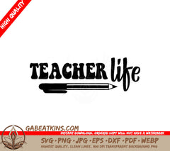 Retro Teacher Life Pencil Drawing SVG SVG