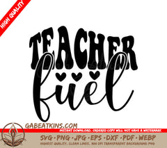 Retro Teacher Fuel SVG -  Design with Hearts SVG