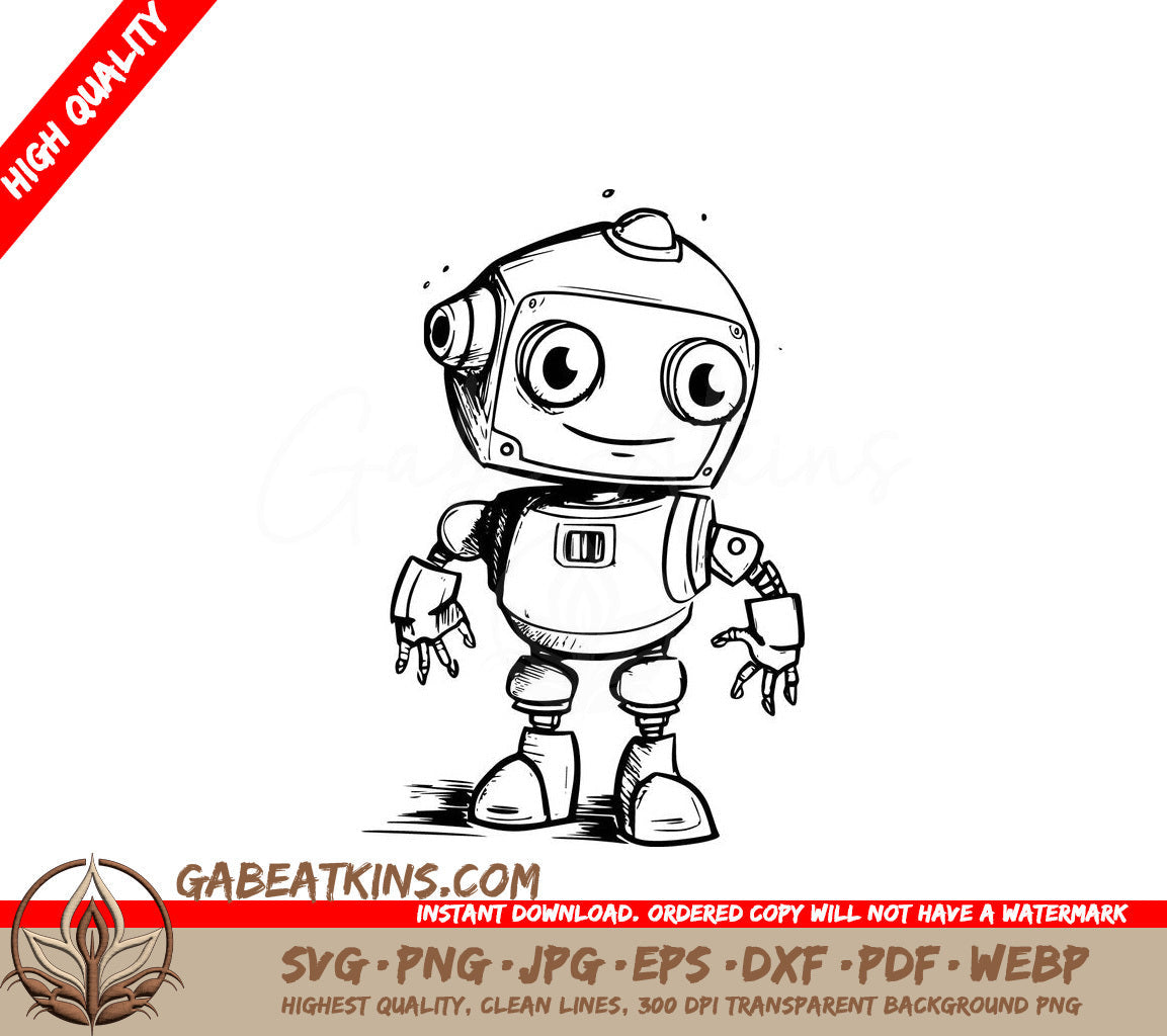  A Robot With Big Eyes SVG - Robot Buddy SVG