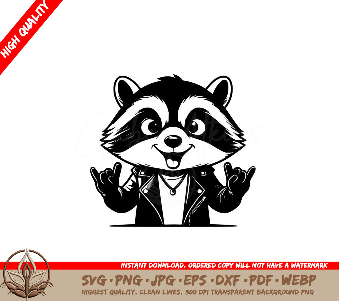 Rock Out Raccoon SVG  
