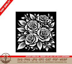 Rose Harmony SVG PNG JPG AI PDF DXF EPS  WebP - Digital Download 
