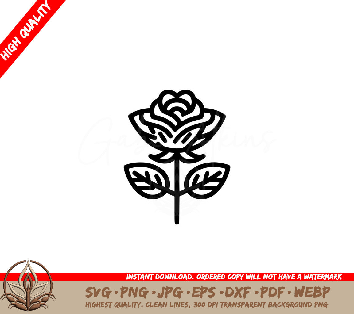 Rose Simplicity - SVG PNG JPG AI PDF DXF EPS  WebP 
