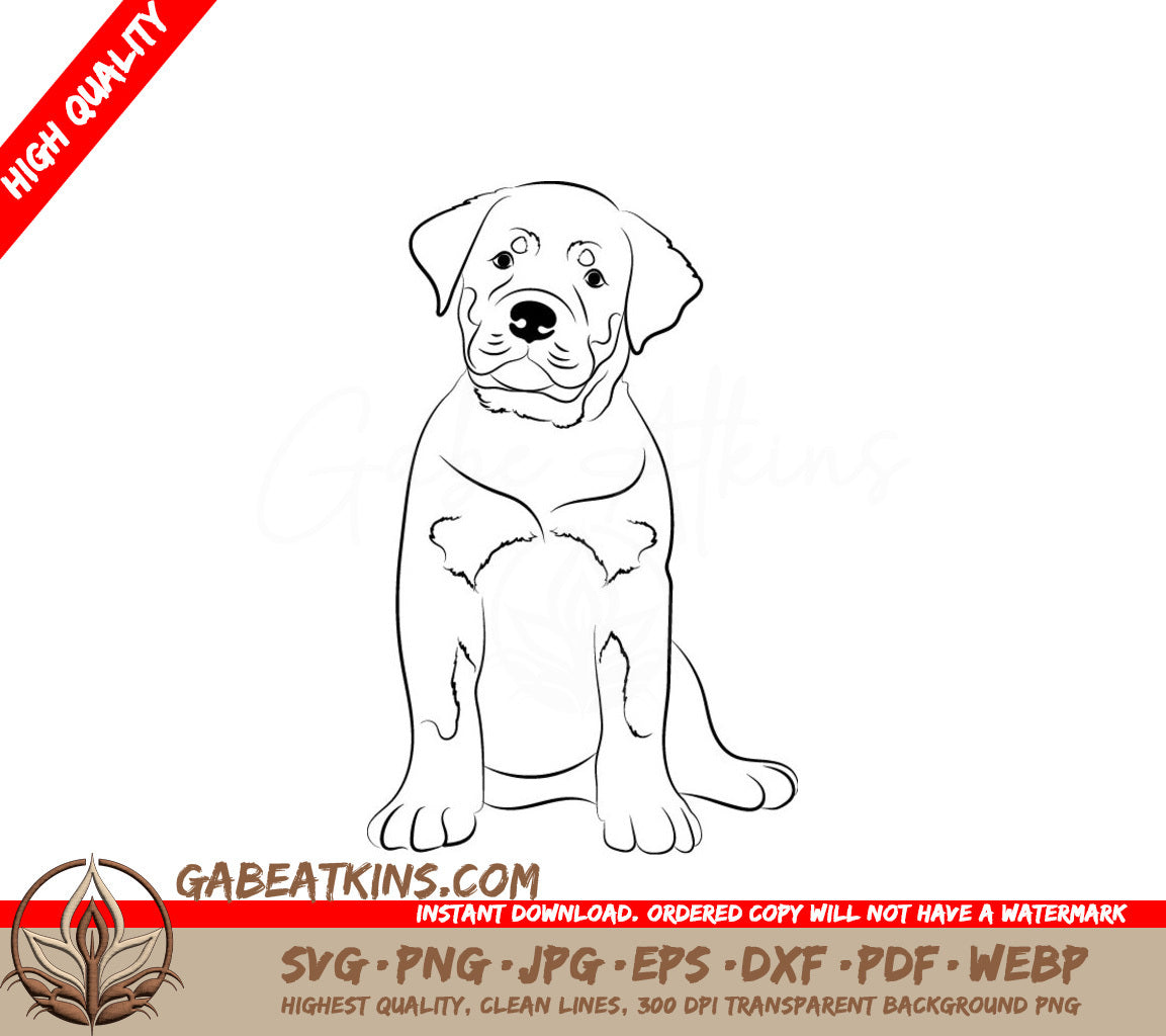 Rottweiler Puppy Sitting SVG SVG