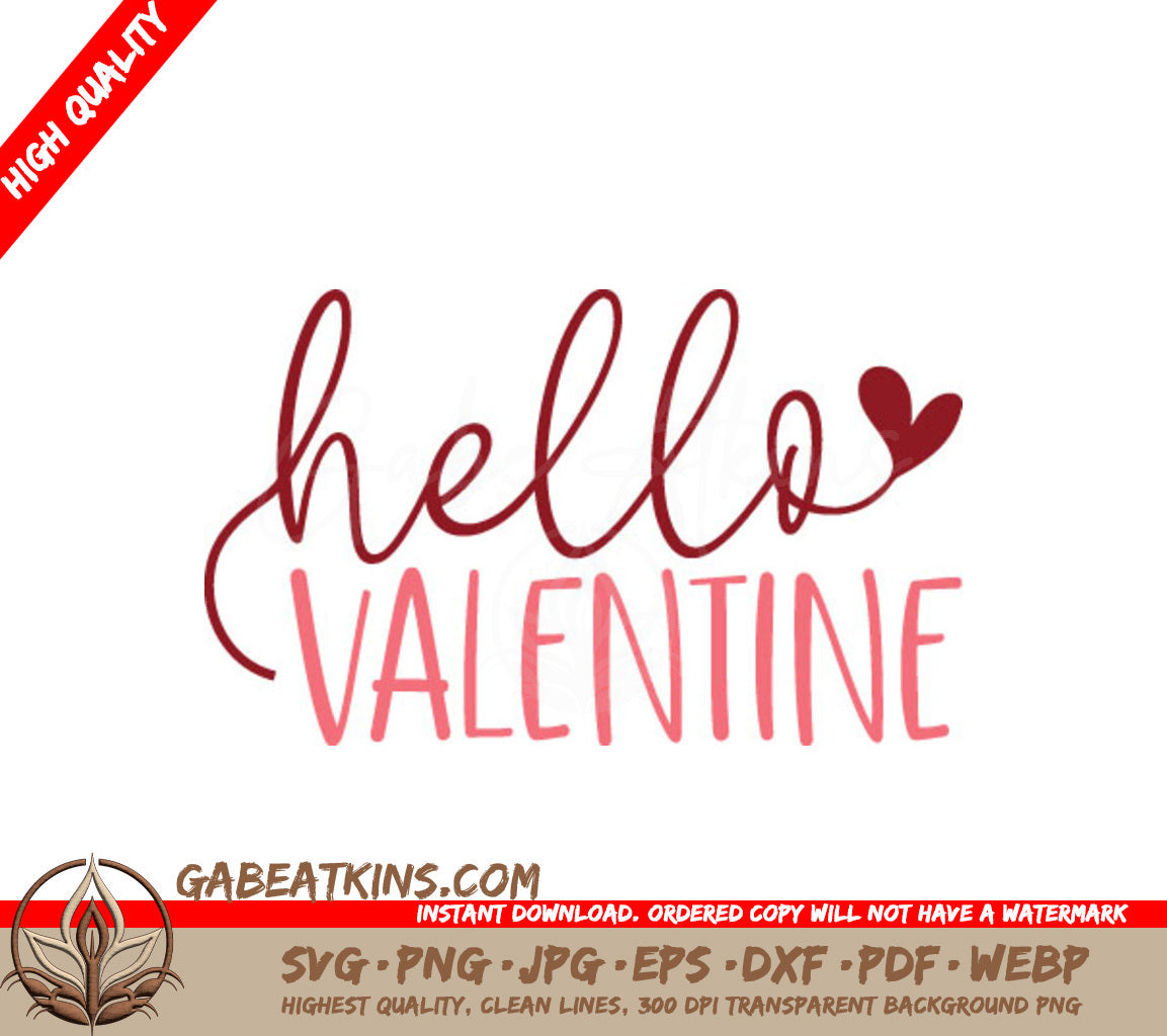 Hello Valentine SVG  SVG